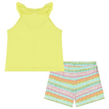 Girls Green & White Shorts Set
