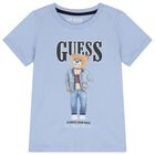 Boys Blue Teddy Bear Logo T-Shirt, 4, hi-res