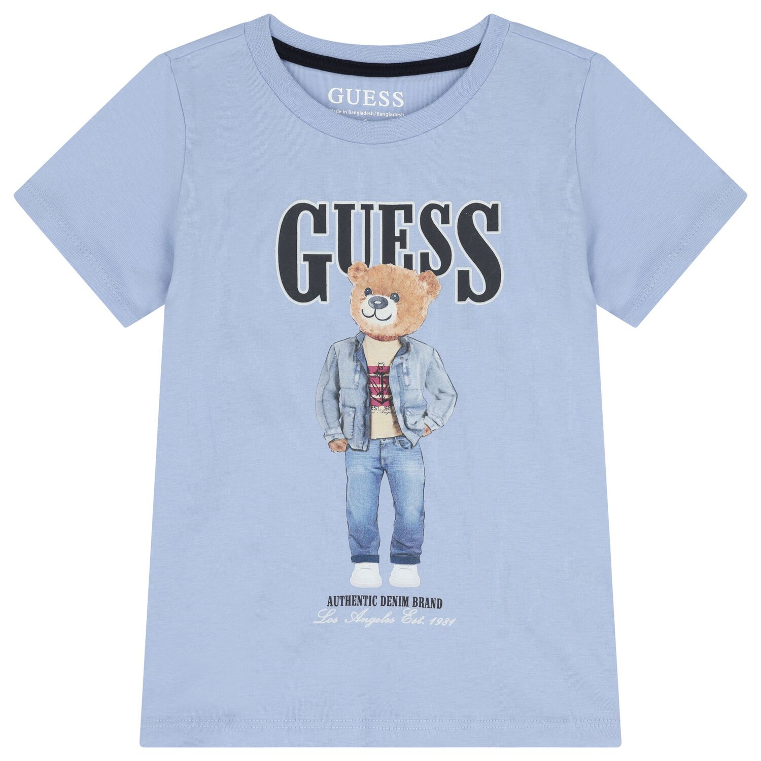 Boys Blue Teddy Bear Logo T-Shirt, 4, hi-res