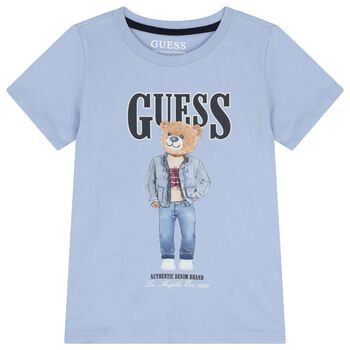 Boys Blue Teddy Bear Logo T-Shirt