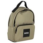 Boys Beige Canvas Backpack, 1, hi-res