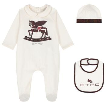 Ivory Paisley Babygrow Gift Set
