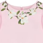 طقم تنورة ساتان مزين بالزهور باللون الوردي  للبنات, 1, hi-res