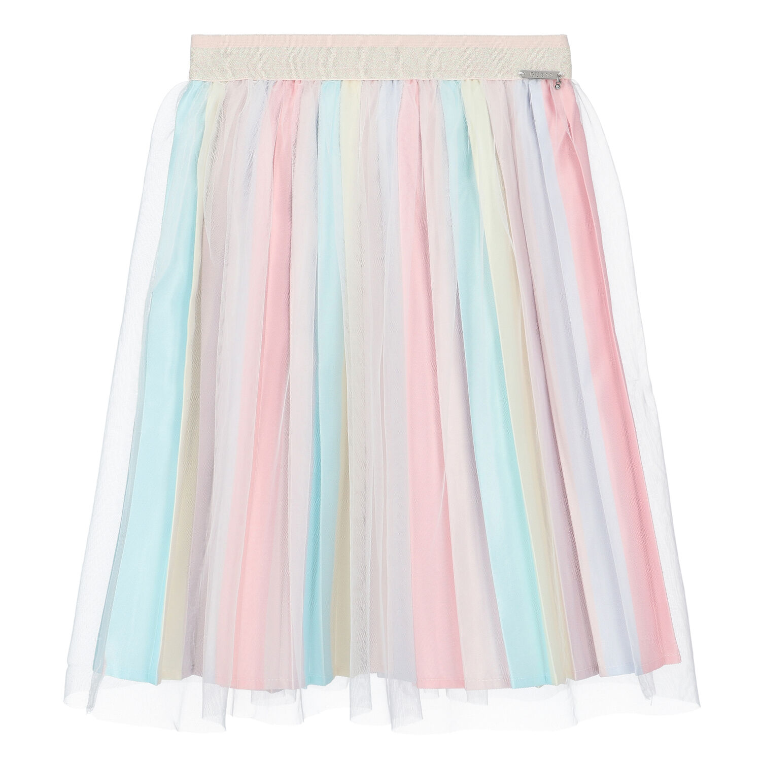 Girls Pink Pleated Satin Skirt, 1, hi-res image number null