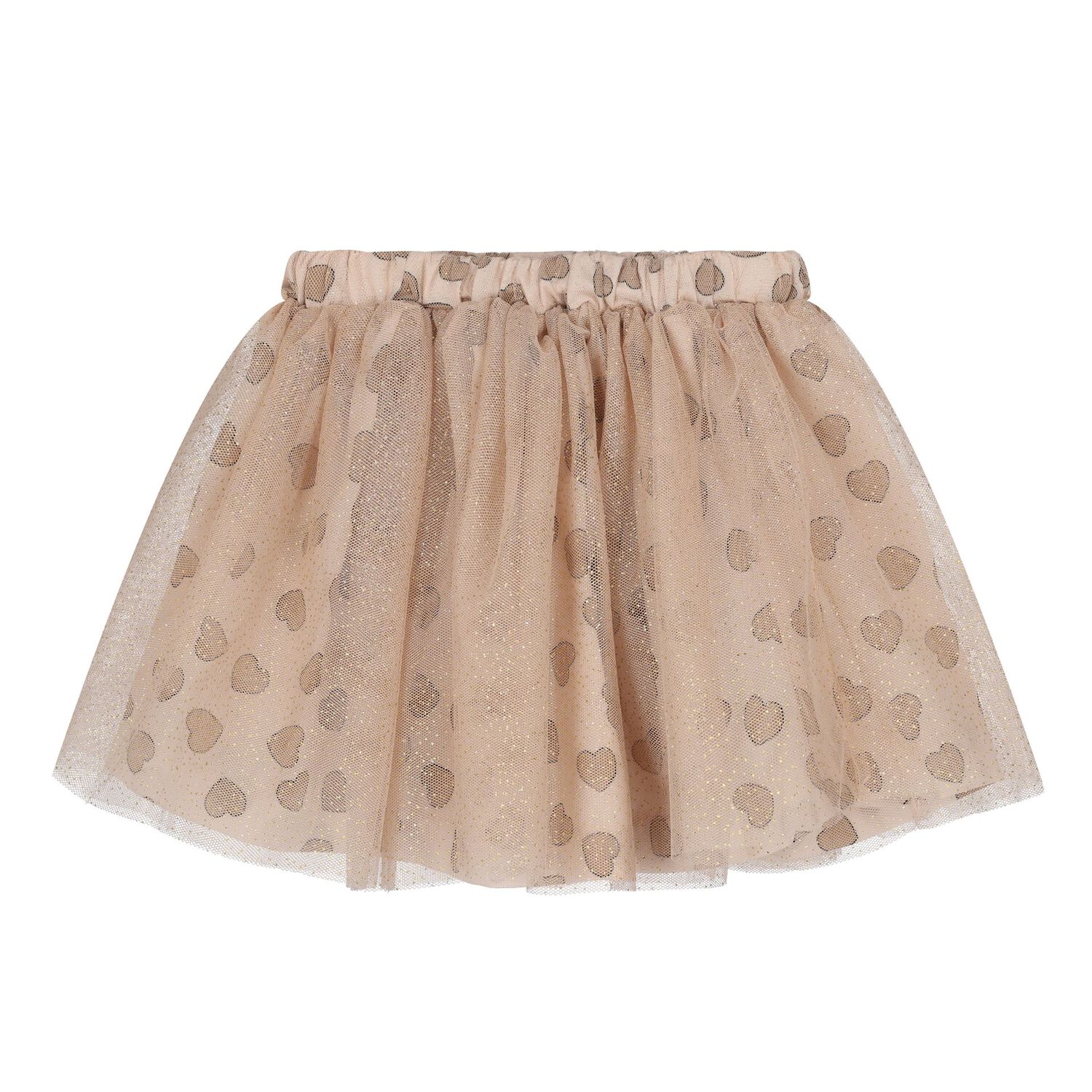 Baby White & Beige Tulle Skirt Set, 1, hi-res