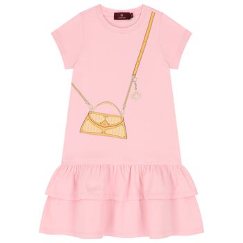Girls Pink & Orange Bag Dress