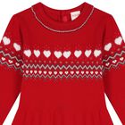 Girls Red Long Sleeve Dress, 1, hi-res