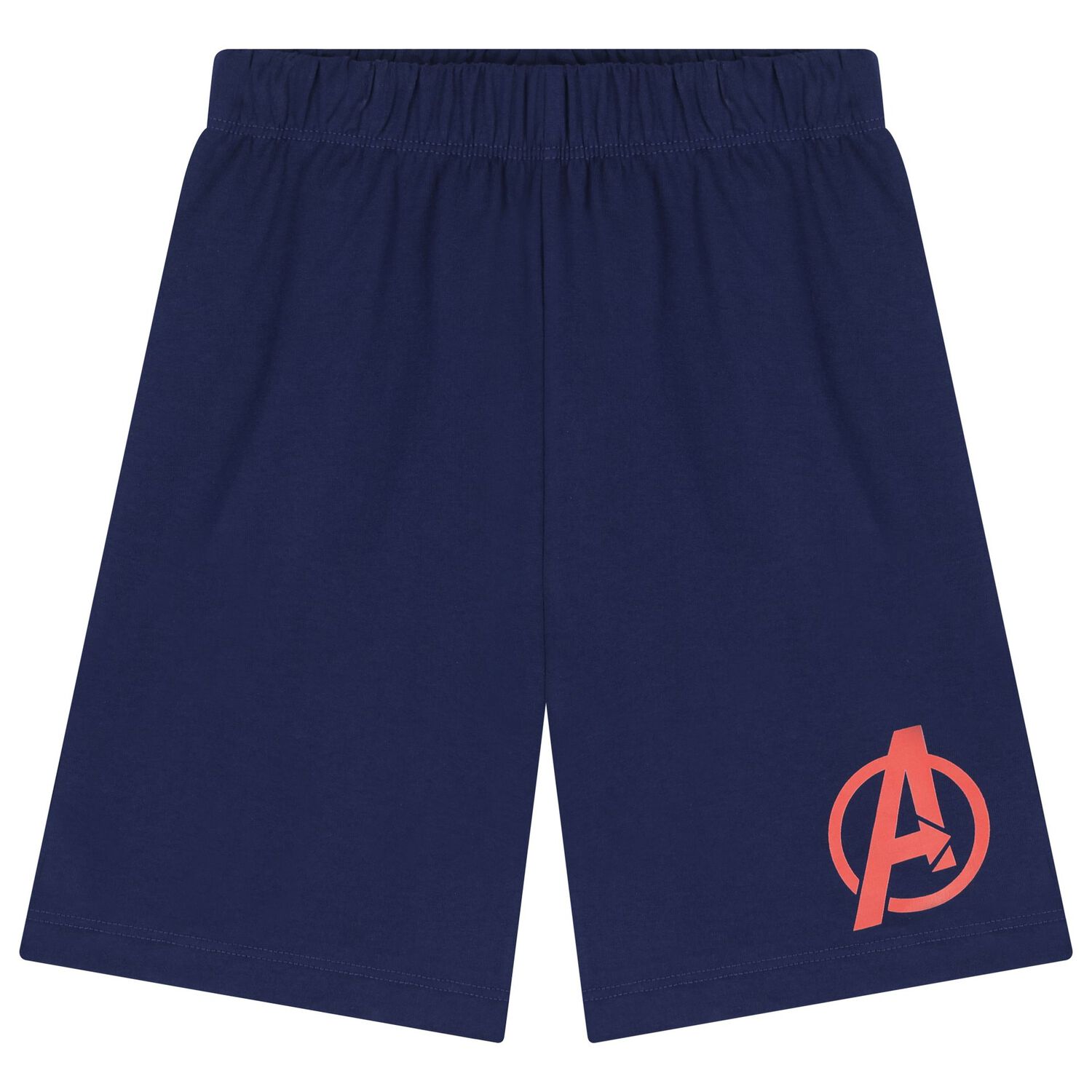 Boys White & Navy Blue Marvel Shorts Set, 1, hi-res