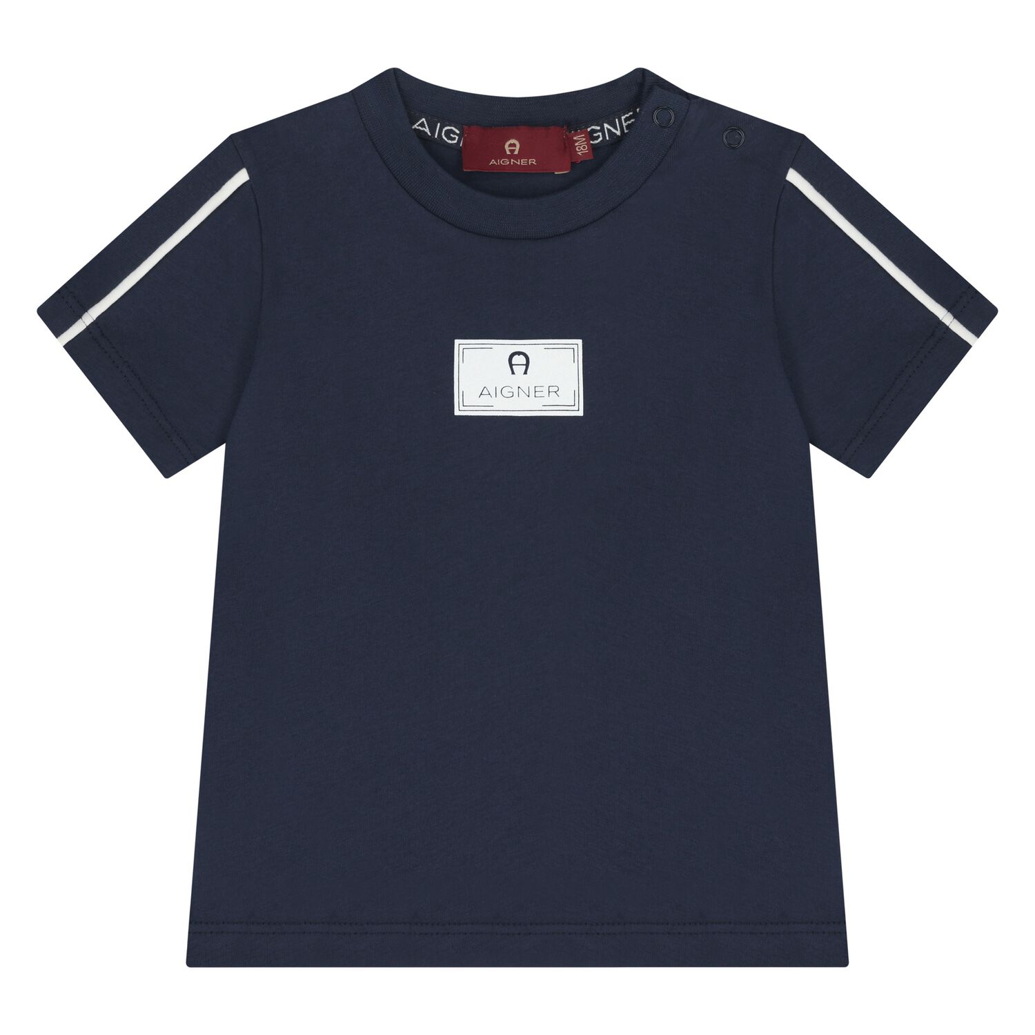 Younger Boys Navy Blue Logo T-Shirt, 4, hi-res