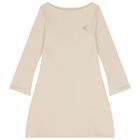 Girls Gold Logo Dress, 1, hi-res