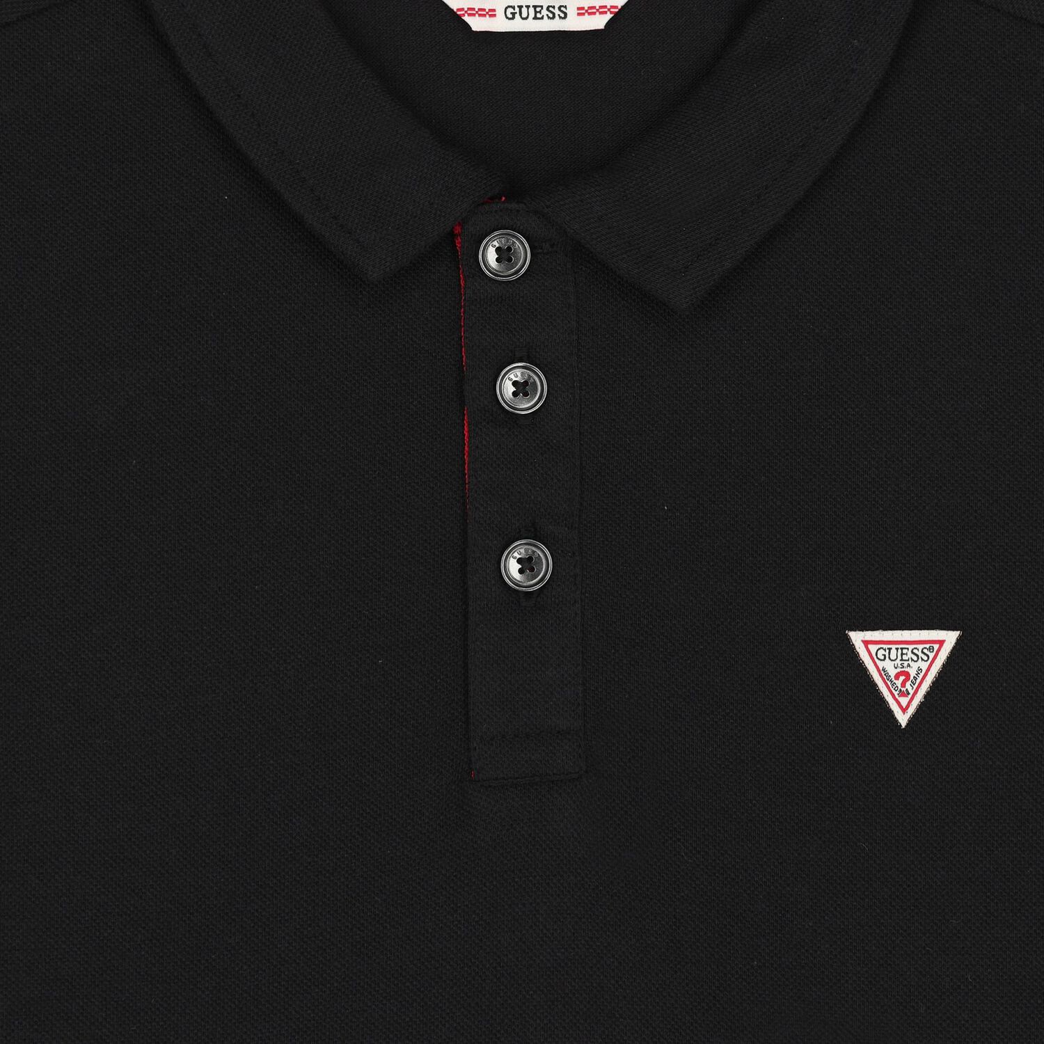 Boys Black Logo Polo Shirt, 2, hi-res image number null