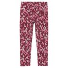 Girls Burgundy Floral Leggings, 2, hi-res