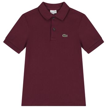 Lacoste Boys Burgundy Logo Polo Shirt, 4 Boys Burgundy Logo Polo Shirt