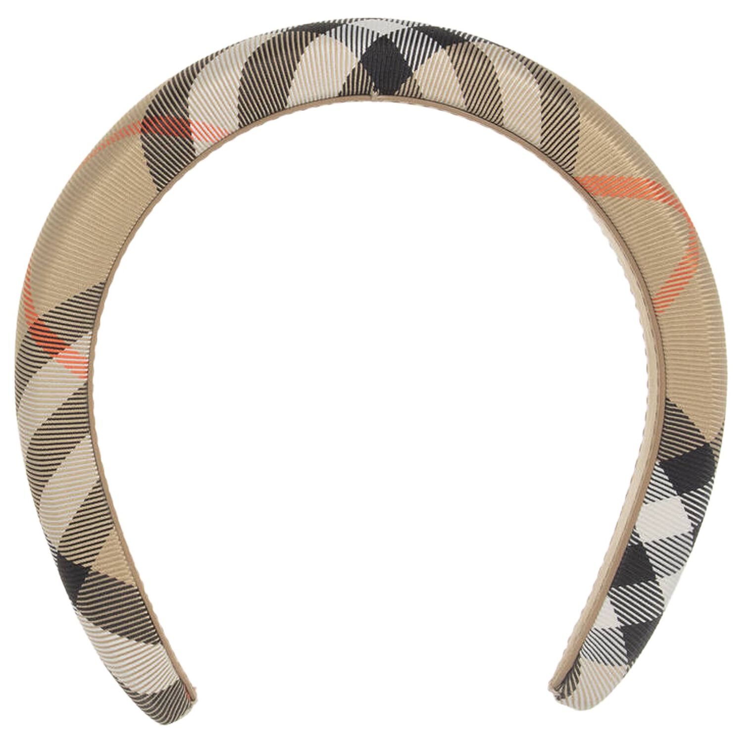 Girls Beige Check Headband, 1, hi-res image number null