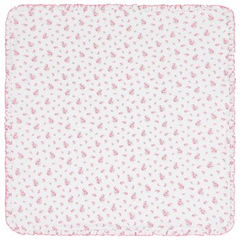Kissy Kissy Baby Girls White & Pink Roses & Blooms Blanket, 1 Baby Girls White & Pink Roses & Blooms Blanket