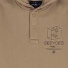 Boys Beige Logo Hooded Top, 2, hi-res