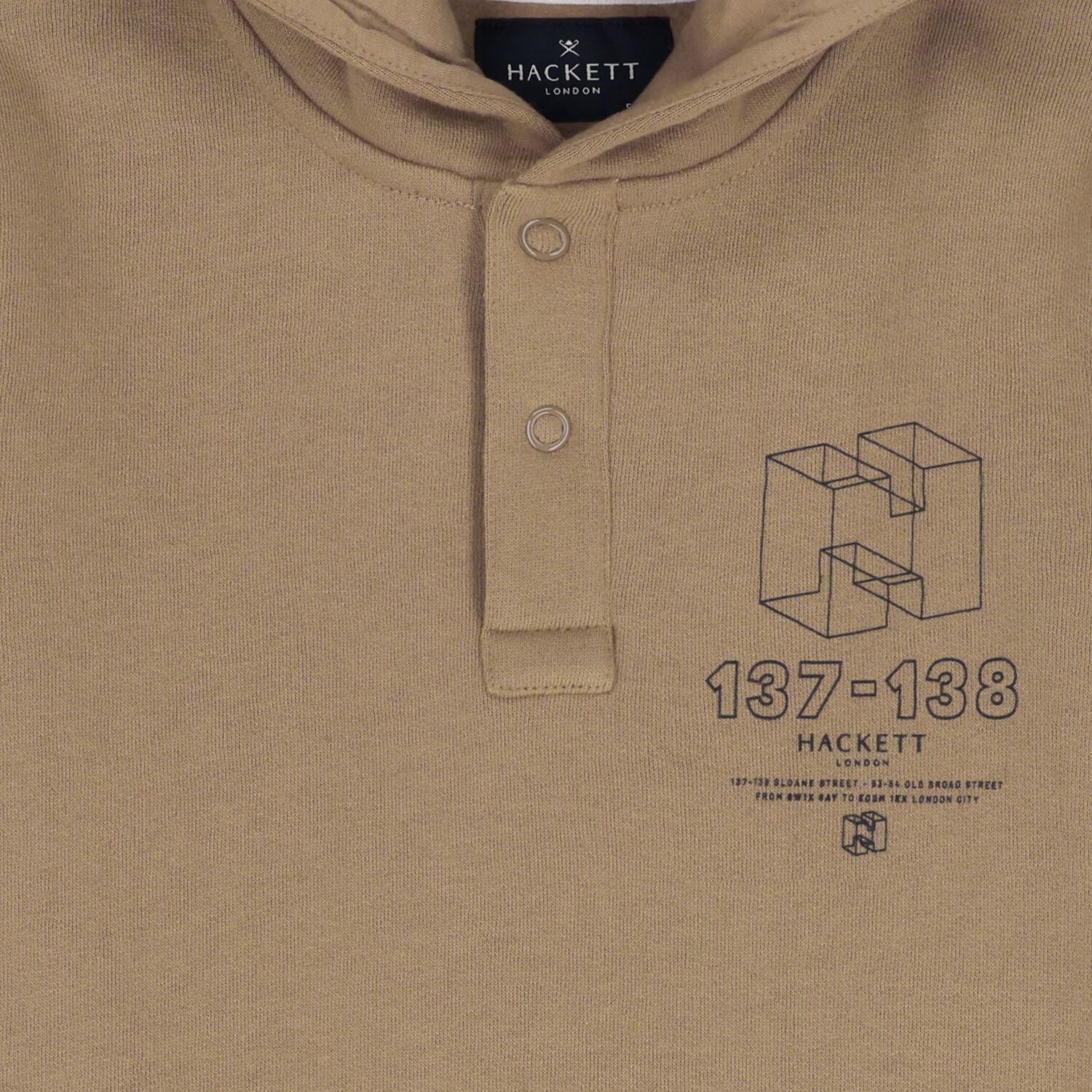 Boys Beige Logo Hooded Top, 2, hi-res