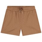 Girls Brown Logo Shorts, 1, hi-res