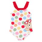 Baby Girls Multi-Coloured Swimsuit & Hat Set, 1, hi-res