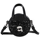 Girls Black Logo Handbag, 1, hi-res