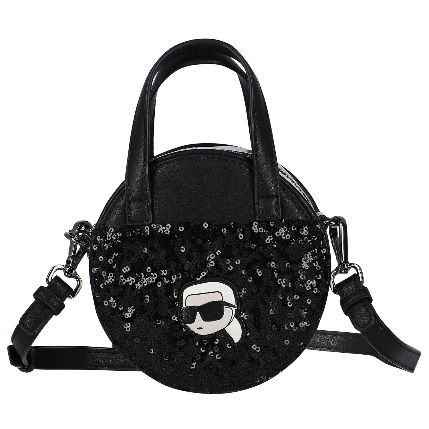 Girls Black Logo Handbag, 1, hi-res