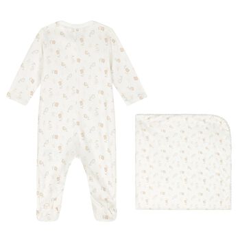 طقم بنات هدايا بالشعار باللون العاجي