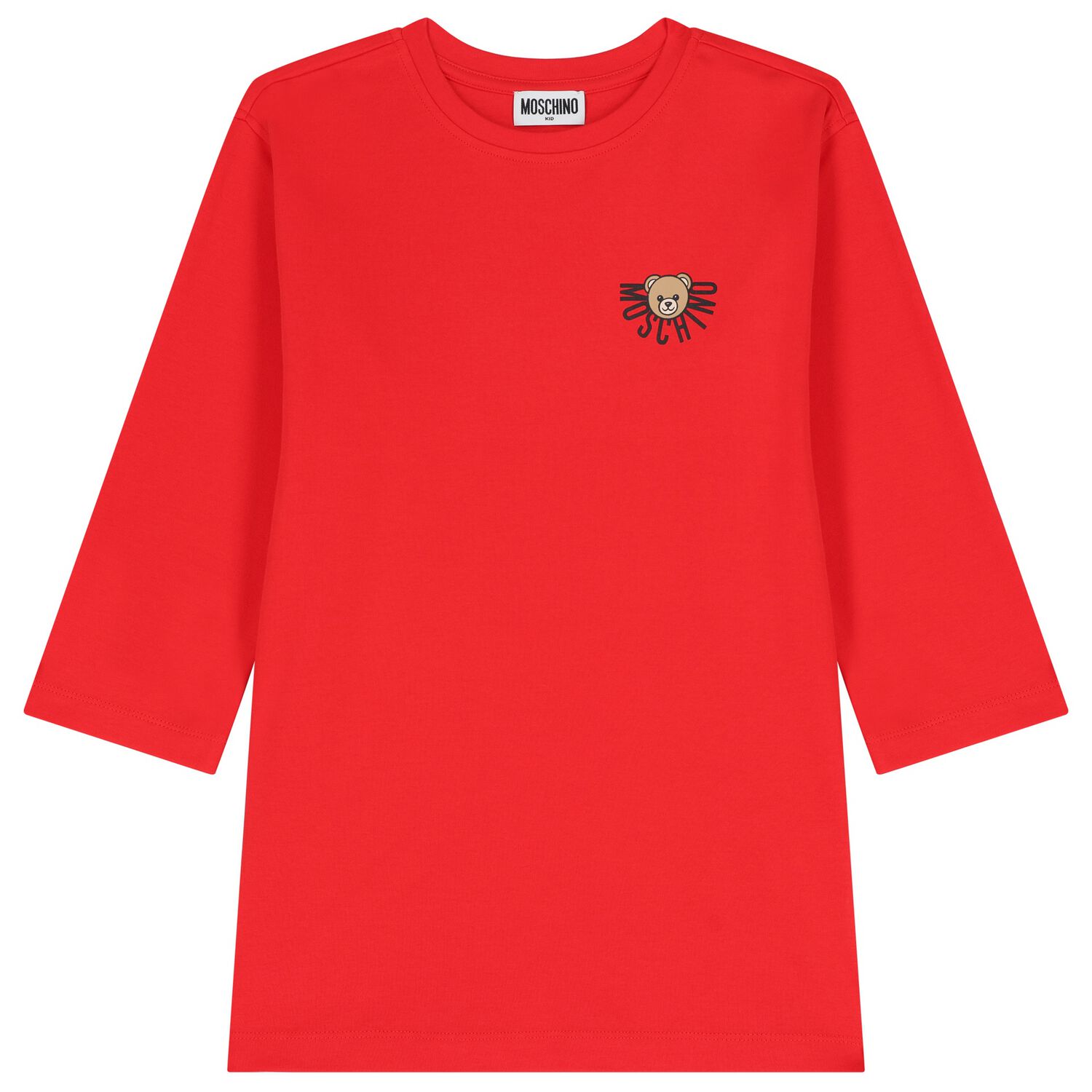 فستان بنات بشعار تيدى باللون الأحمر, 1, hi-res