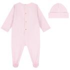 Baby Girls Pink Logo Babygrow Gift Set, 1, hi-res