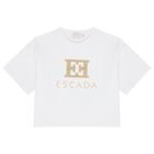 Girls White Logo T-Shirt, 1, hi-res