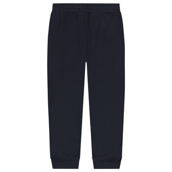 بنطال رياضي للأولاد باللون الكحلي مزين بشعار