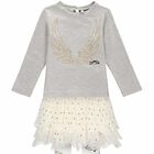 Girls Silver & White Two-Piece Dress, 1, hi-res