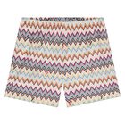 Younger Boys Beige Zigzag Swim Shorts, 1, hi-res