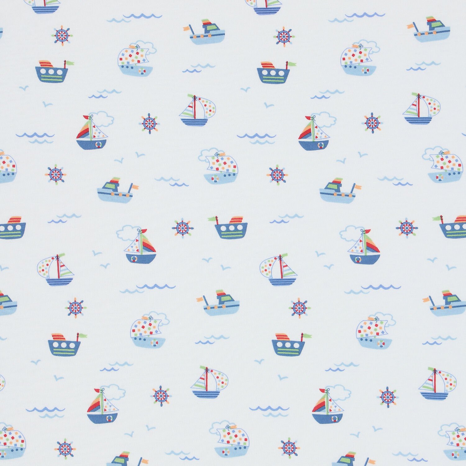 Baby Boys White Boats At Sea Blanket, 1, hi-res