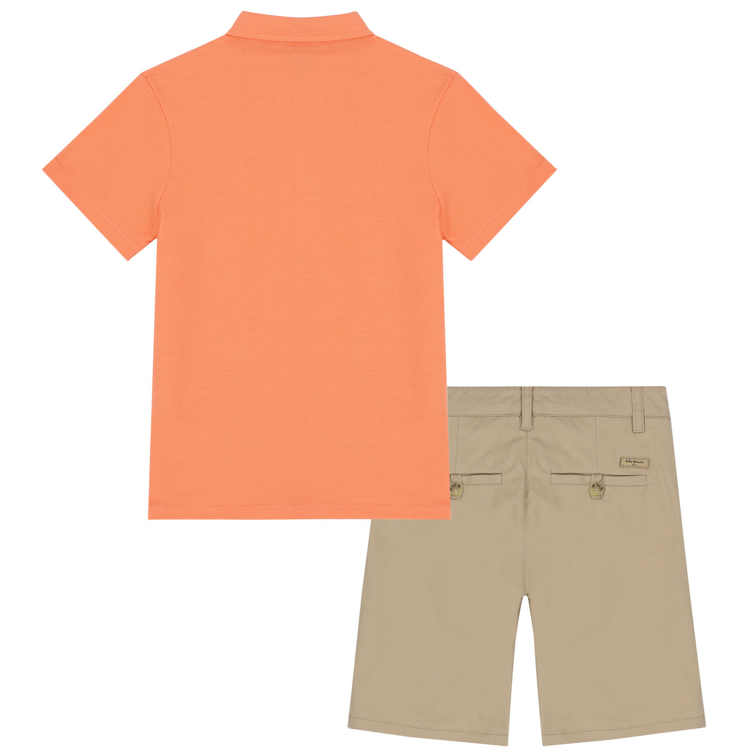 Boys Orange & Beige Shorts Set, 1, hi-res