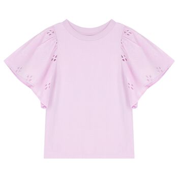 Girls Lilac Flutter Sleeve Ritza Top