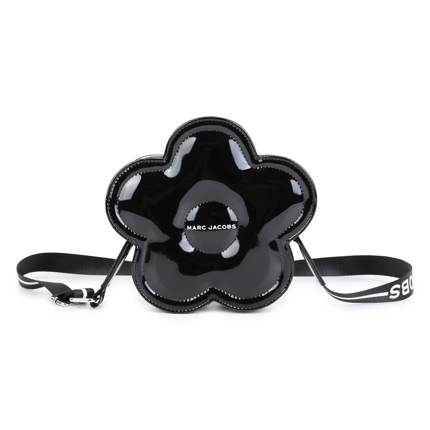 Girls Black Daisy Logo Handbag ( 19cm ), 1, hi-res
