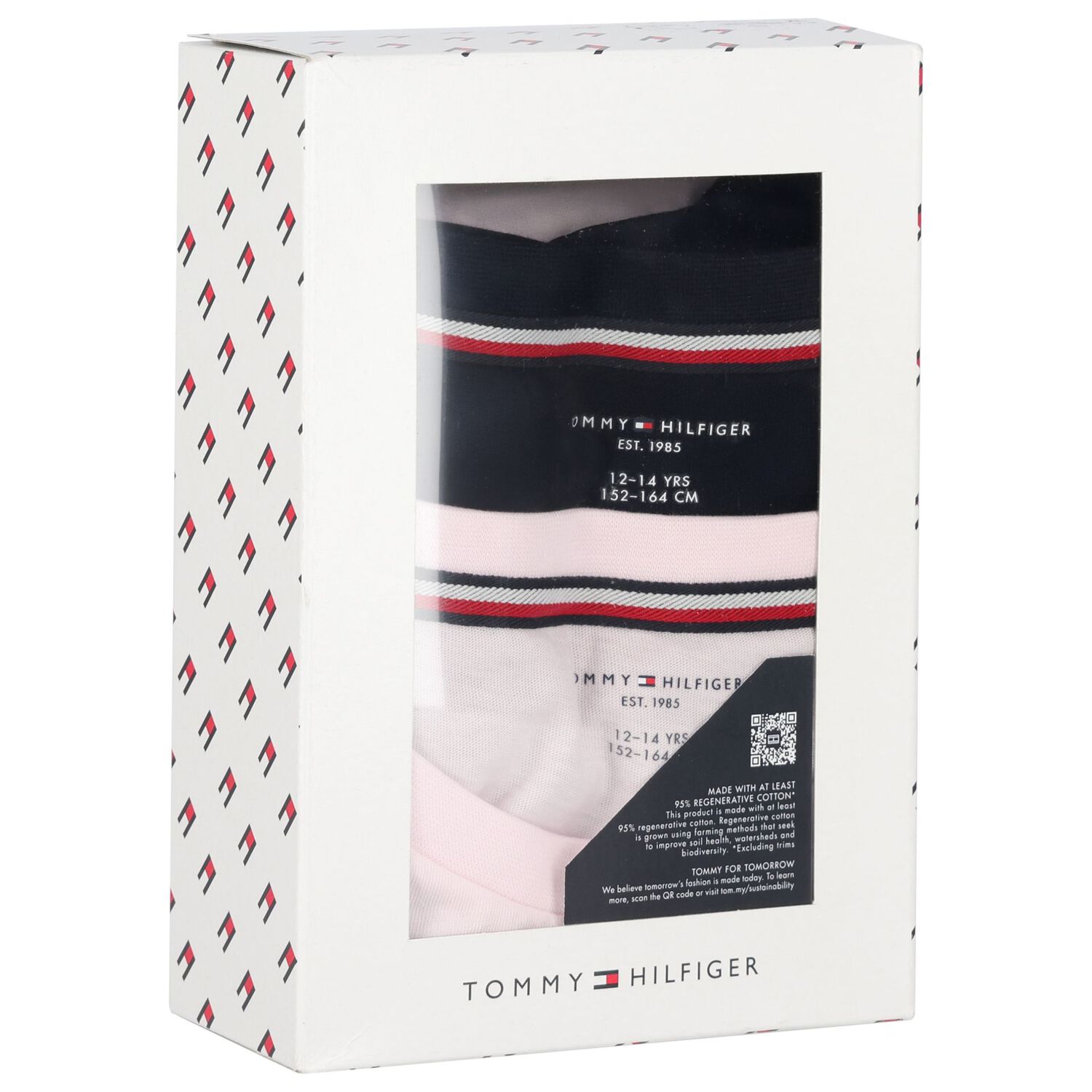 تيشيرت بنات من القطن  بالشعار باللون الوردى والكحلى ( 2 قطعه ) , 2, hi-res