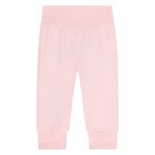 Baby Girls White & Pink Tracksuit Set ( 3 Piece ), 4, hi-res