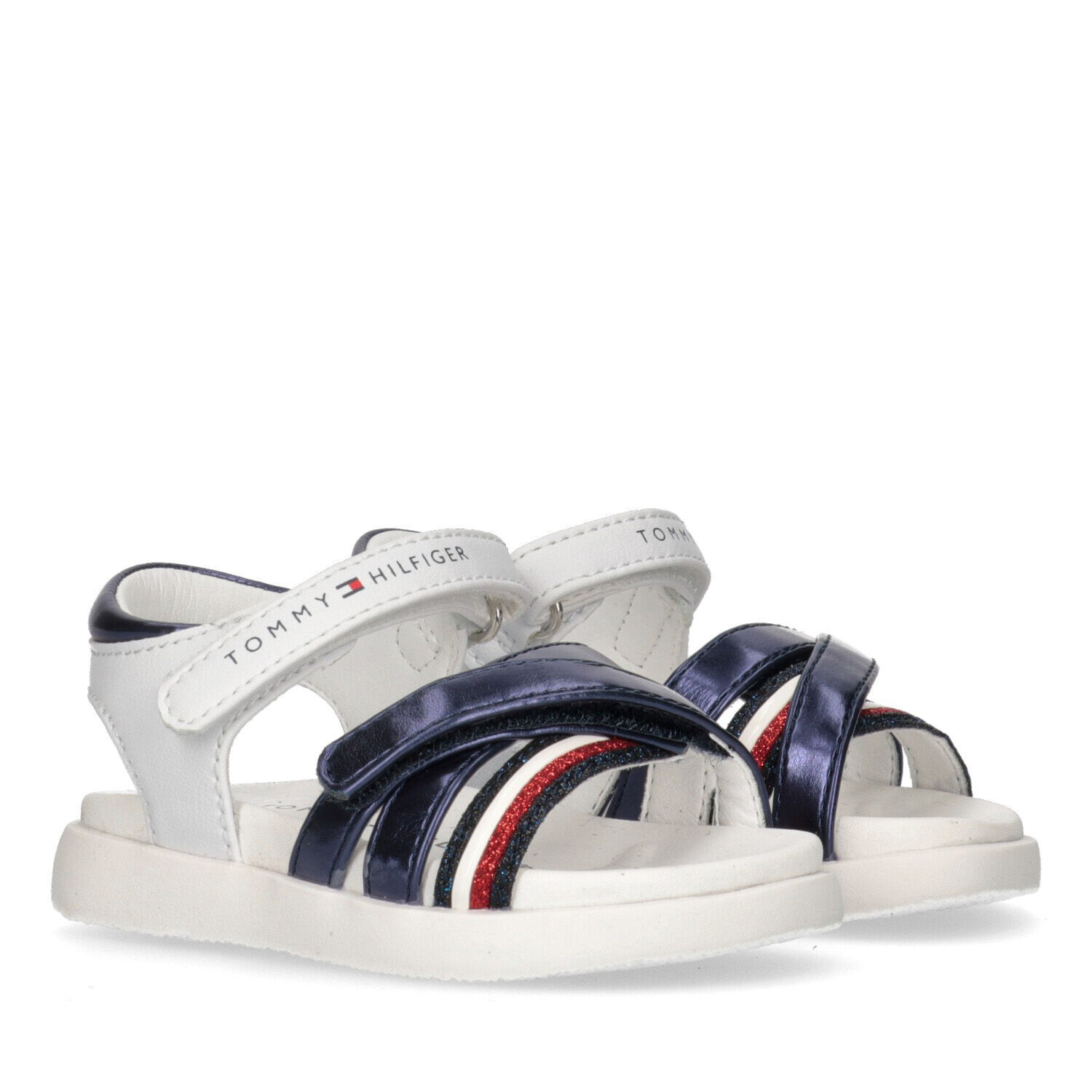 Tommy Hilfiger Girls White Blue Striped Sandals Junior Couture UAE