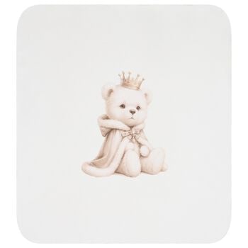 Ivory Teddy Bear Baby Blanket