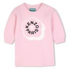 Younger Girls Pink Boke Flower Logo Dress, 1, hi-res