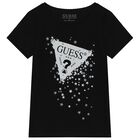 Girls Black Logo T-Shirt, 3, hi-res