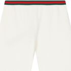 Ivory Cotton Web Striped Shorts, 1, hi-res