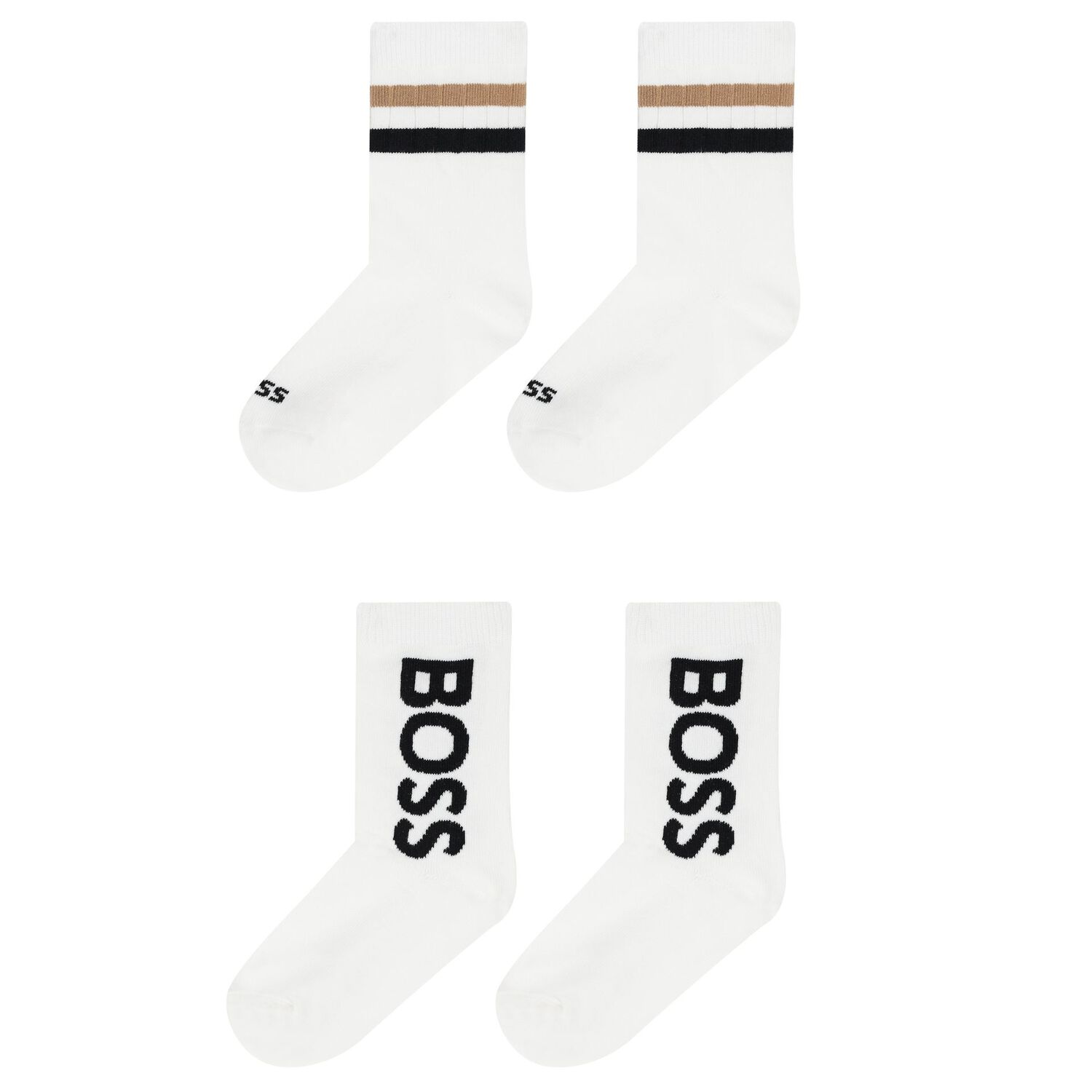 Boys White Logo Socks ( 2-Pack ), 1, hi-res image number null