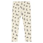 Younger Girls White & Beige Teddy Bear Leggings Set, 1, hi-res