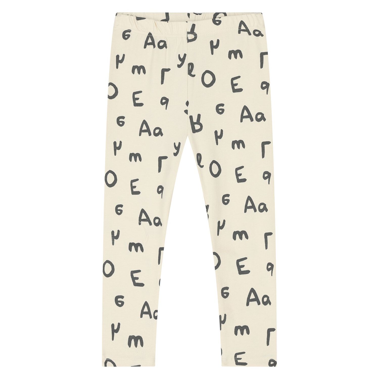 Younger Girls White & Beige Teddy Bear Leggings Set, 1, hi-res