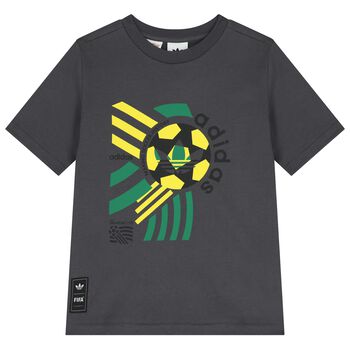 Boys Grey Football World Cup T-Shirt