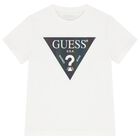 Boys White Logo T-Shirt, 1, hi-res