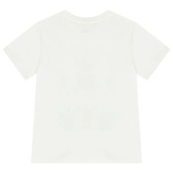 تيشيرت بشعار حشرة باللون العاجي للأولاد