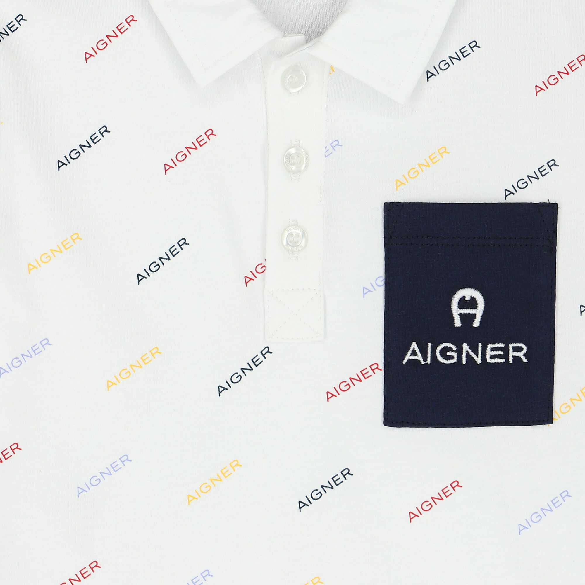 Aigner Boys White Logo Polo Shirt Junior Couture UAE